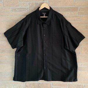 Van Heusen Black Camp Shirt Big & Tall 4XL